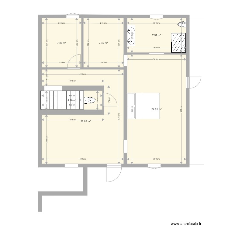 RdC chambres Aimargues modif version initiale. Plan de 0 pièce et 0 m2