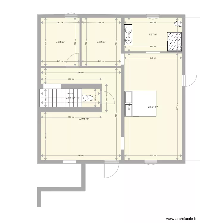 RdC chambres Aimargues modif version initiale. Plan de RdC chambres Aimargues modif version initiale. Plan de