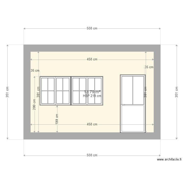 PLAN ELEVATION BAIE VITREE STUDIO. Plan de 0 pièce et 0 m2