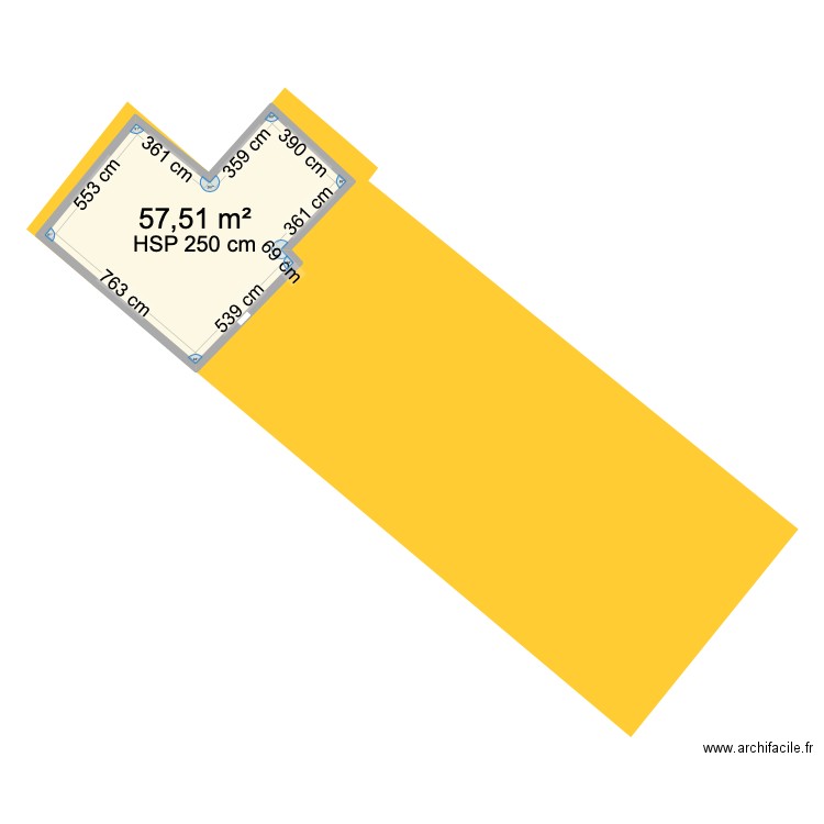 MA MAISON. Plan de 1 pièce et 58 m2