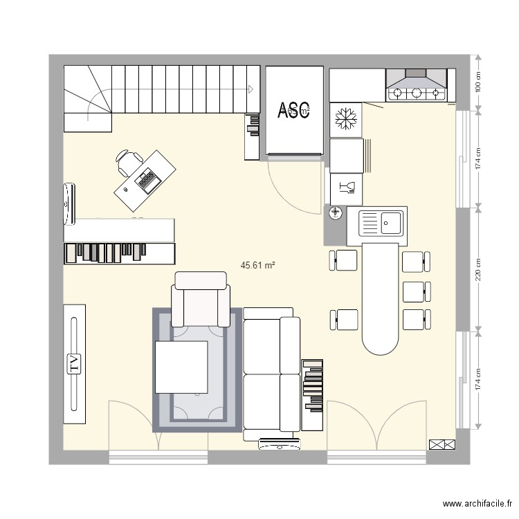 Pièce de vie 1. Plan de 0 pièce et 0 m2