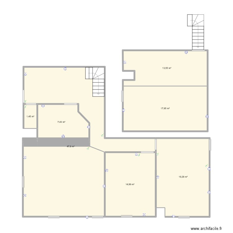 APPART 1ER. Plan de 7 pièces et 122 m2
