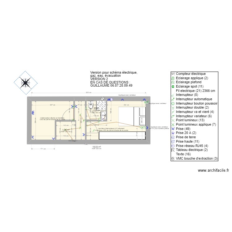 MacMahon v03. Plan de 7 pièces et 87 m2