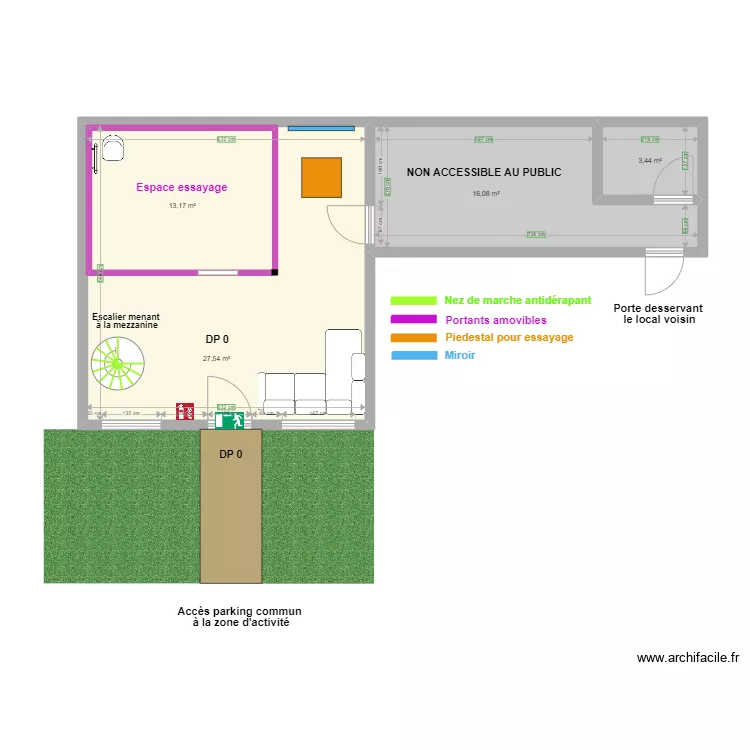 Yes2TheDress RDC apr&egrave;s travaux . Plan de 