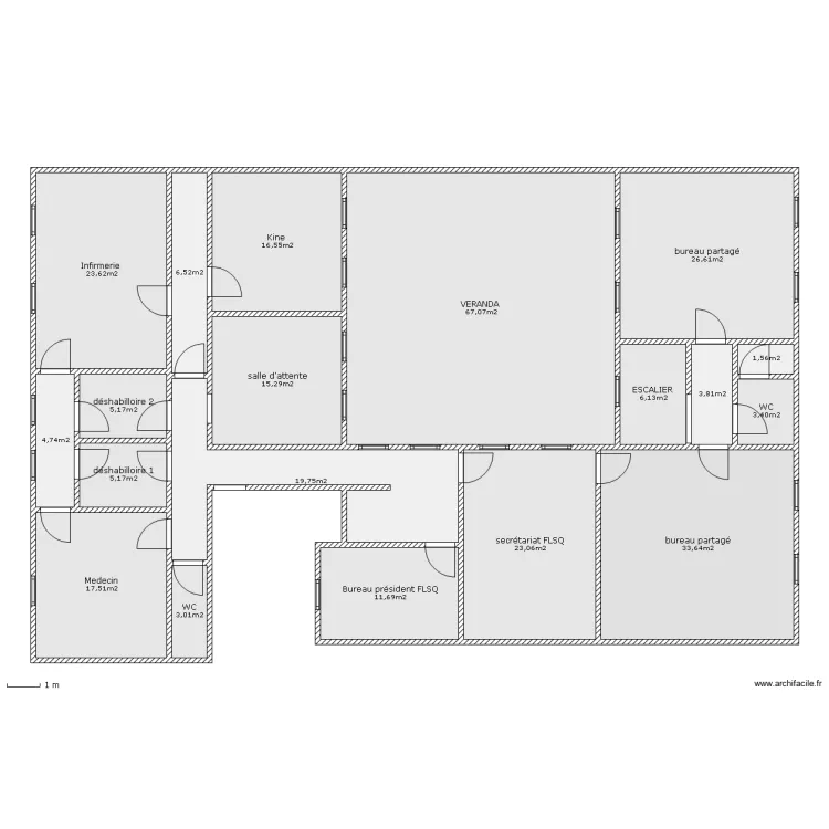 centre m&eacute;dico sportif 1er &eacute;tage. Plan de 
