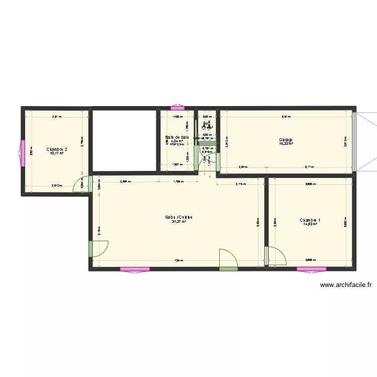 Plan maison a l'&eacute;chelle. Plan de 