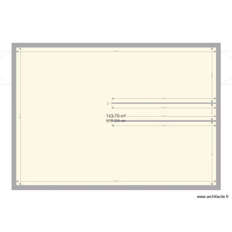 145m2 carr&eacute;. Plan de 