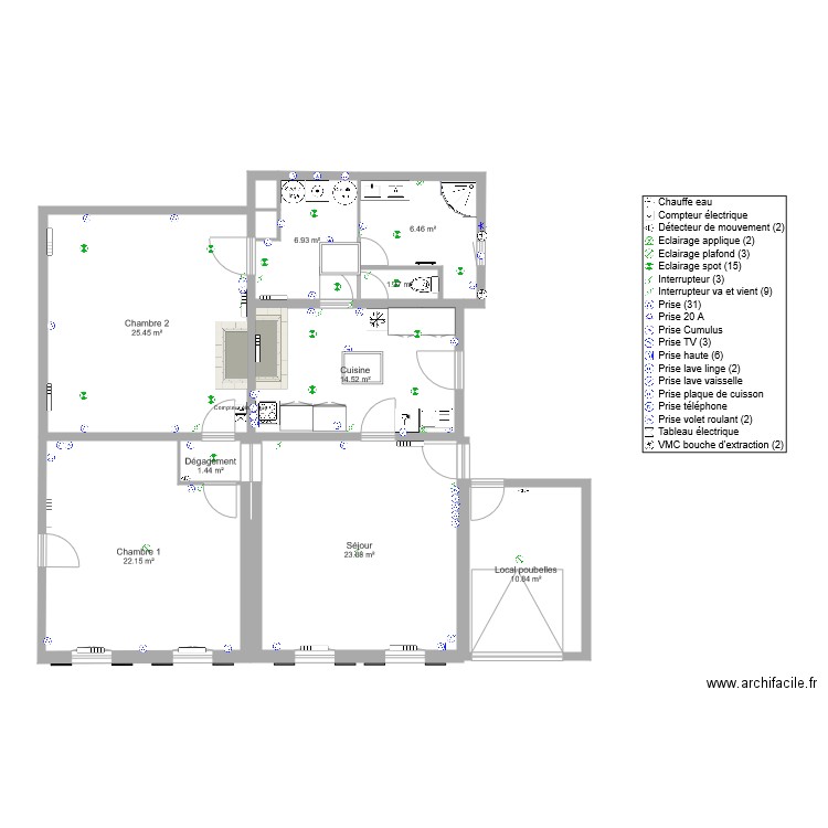 Immeuble pharmacie ST Christoly Appart 1 RDC V3 TVX Placo 012021. Plan de 0 pièce et 0 m2