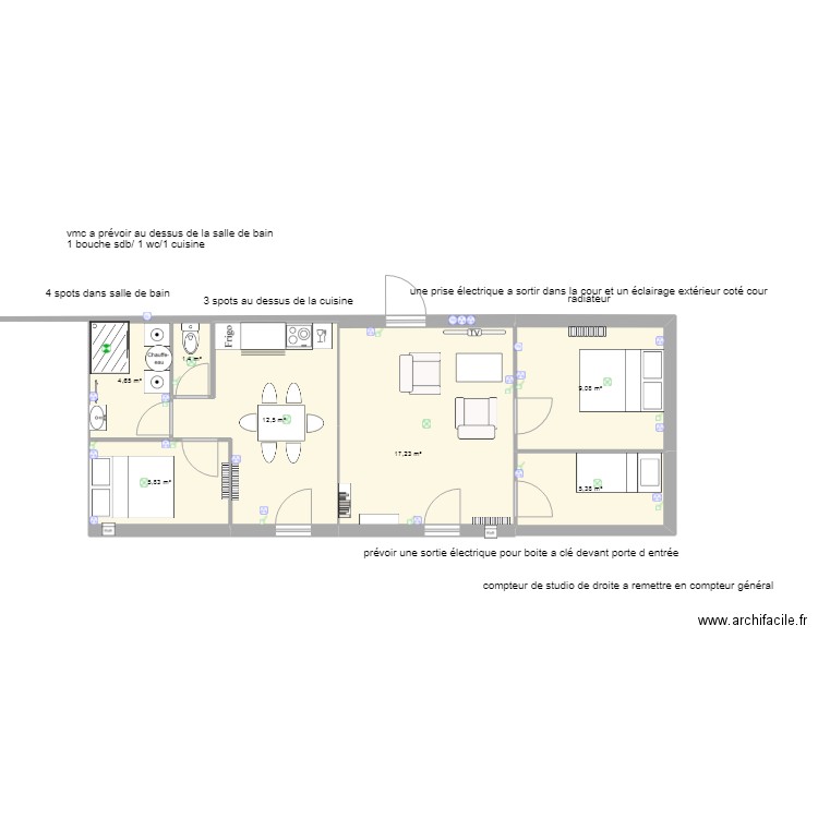 bretignolle 5. Plan de 7 pièces et 56 m2