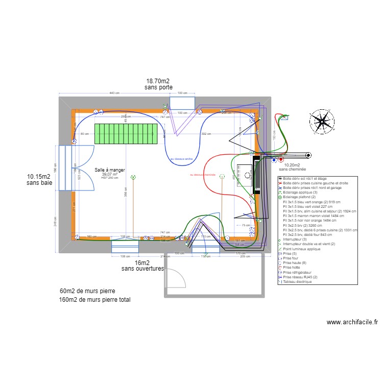 plan maison, RDC 1. Plan de 1 pièce et 39 m2