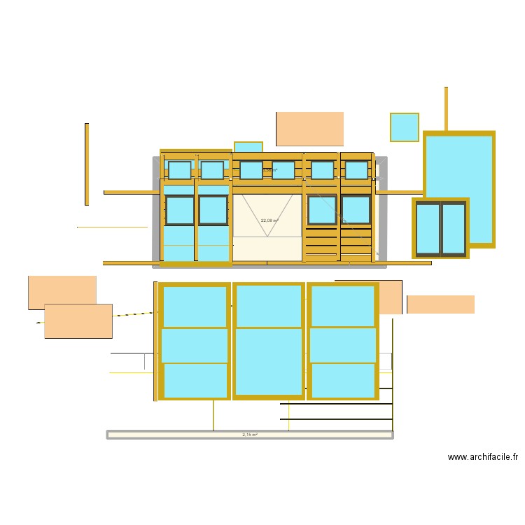 ATELIER MENUISERIE. Plan de 3 pièces et 28 m2