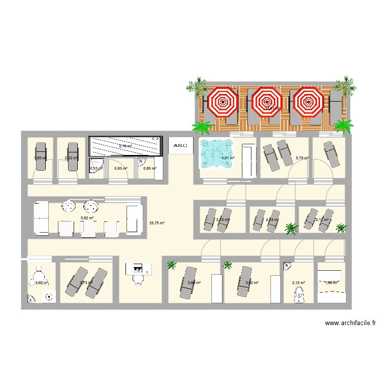 1er étage escapade bien être . Plan de 0 pièce et 0 m2