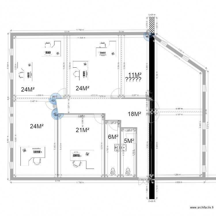 PROJET GARGES PLAN 1ER ETAGE HYPOTHESE 1. Plan de 0 pièce et 0 m2