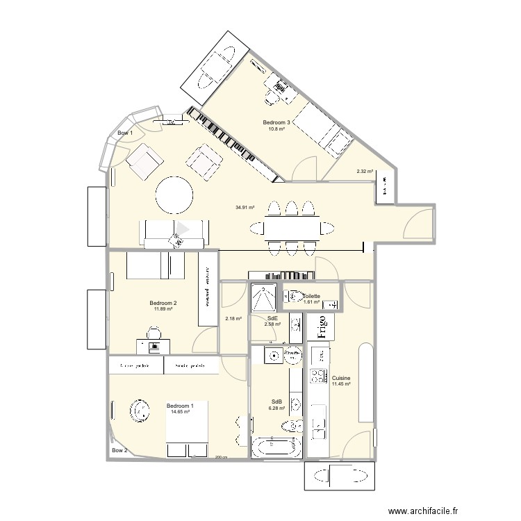 23 Verlaine 3BR. Plan de 0 pièce et 0 m2