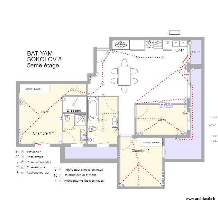 BATYAM Electricité V1. Plan de 0 pièce et 0 m2