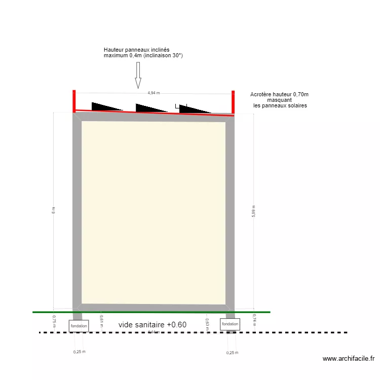 Plan de coupe toiture plate 2. Plan de Plan de coupe toiture plate 2. Plan de