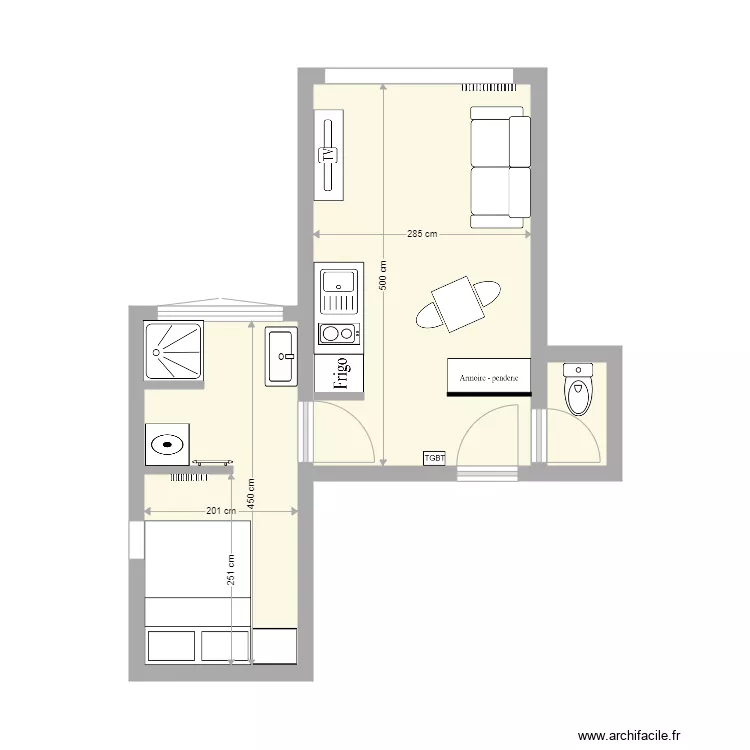 Studio st maur 24m2 1. Plan de 