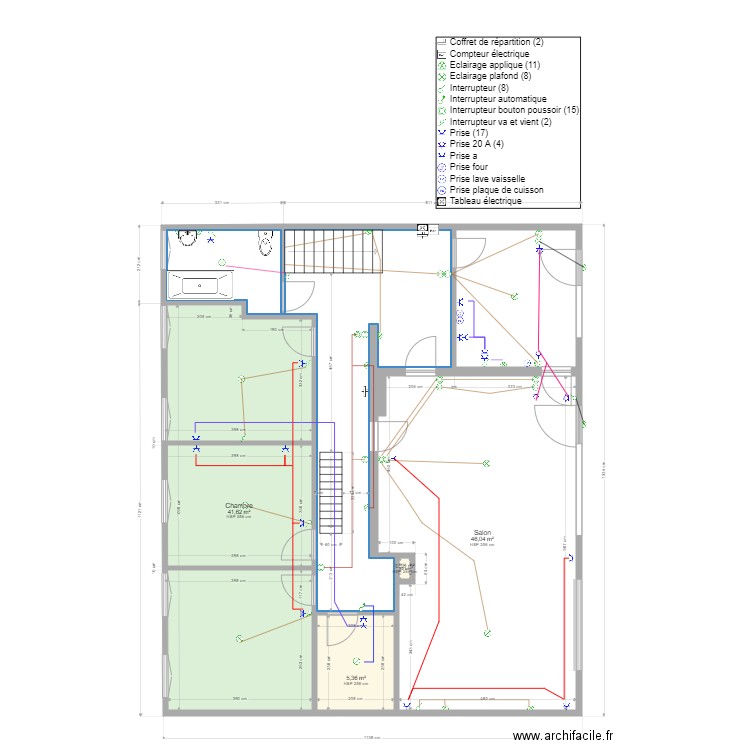 appart 1 etage. Plan de 6 pièces et 137 m2