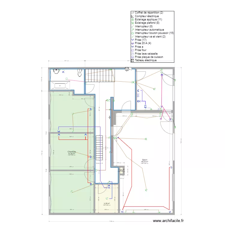 appart 1 etage. Plan de 
