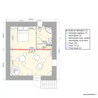 ETAGE avec fen&ecirc;tre SDB plan &eacute;lectrique