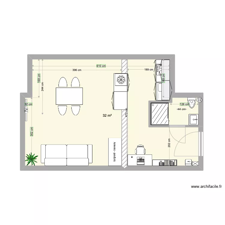 APPART PARISET. Plan de 