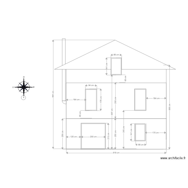 Mams Façade Sud. Plan de 0 pièce et 0 m2