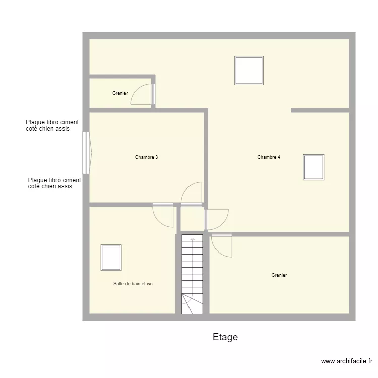 Croquis PRIOUX Etage. Plan de 