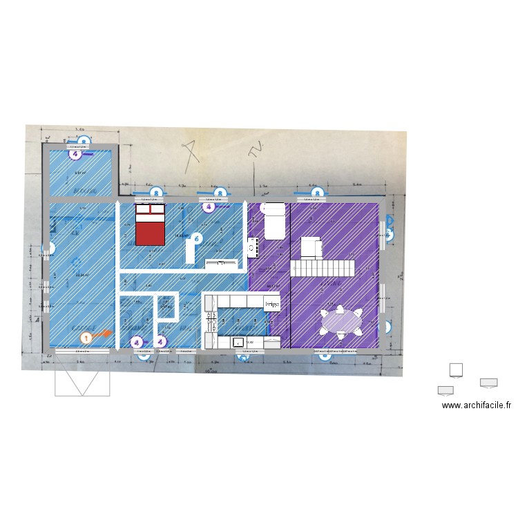 De panne Maison V2. Plan de 11 pièces et 116 m2