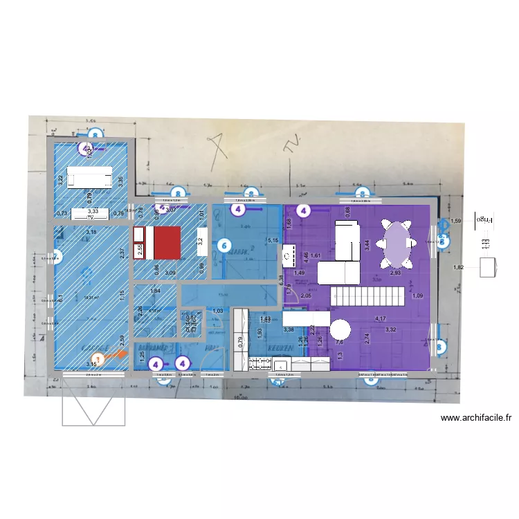 De panne Maison V2. Plan de 