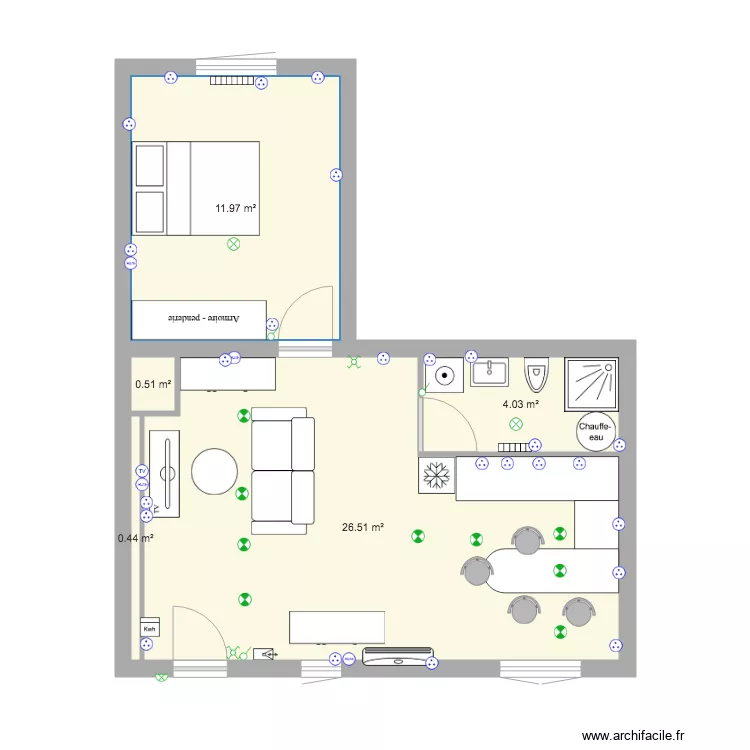 Esp&eacute;rou chambre 2. Plan de 