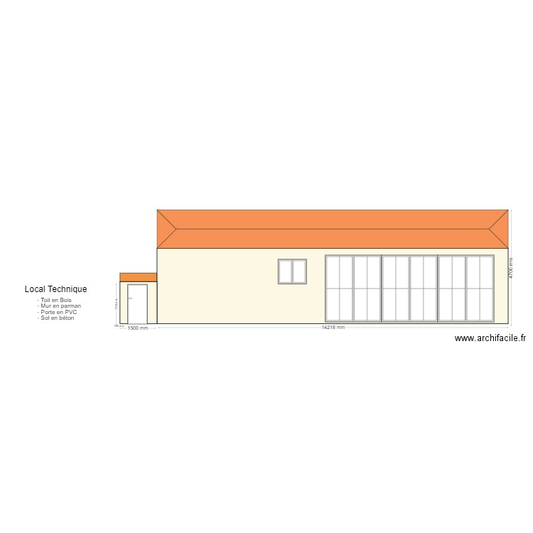 Facade Sud Ouest. Plan de 0 pièce et 0 m2