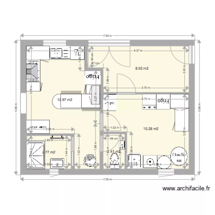 cuisine buanderie 1. Plan de 