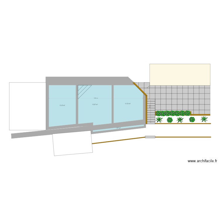Plan piscine V2. Plan de 4 pièces et 42 m2