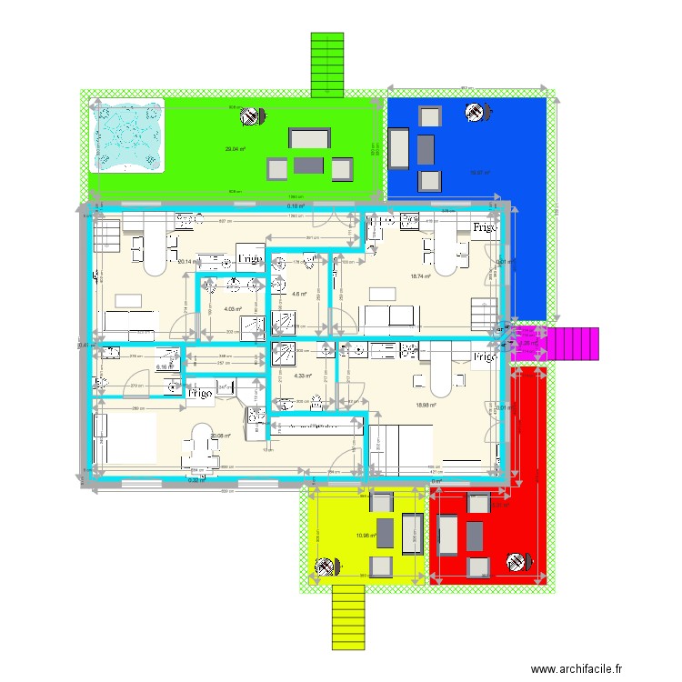 plan appart avec aménagements 2. Plan de 0 pièce et 0 m2