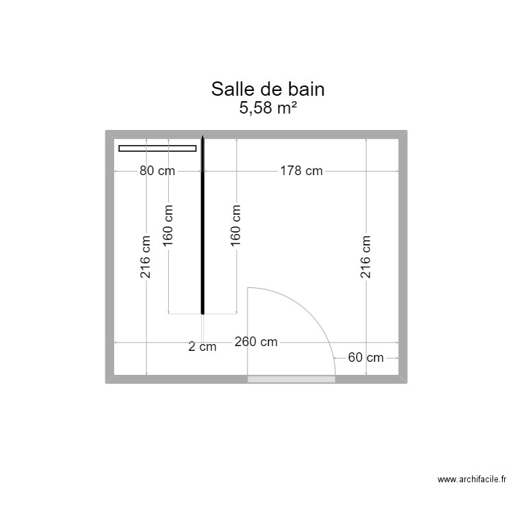 VIOLLEAU. Plan de 1 pièce et 6 m2