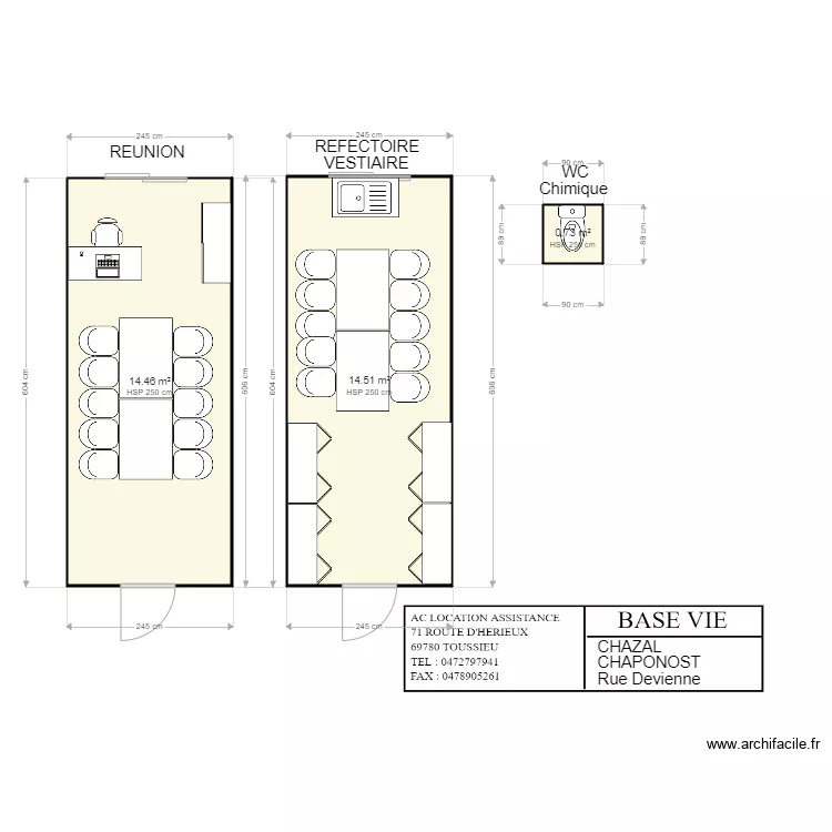 CHAZALL CHAPONOST. Plan de 