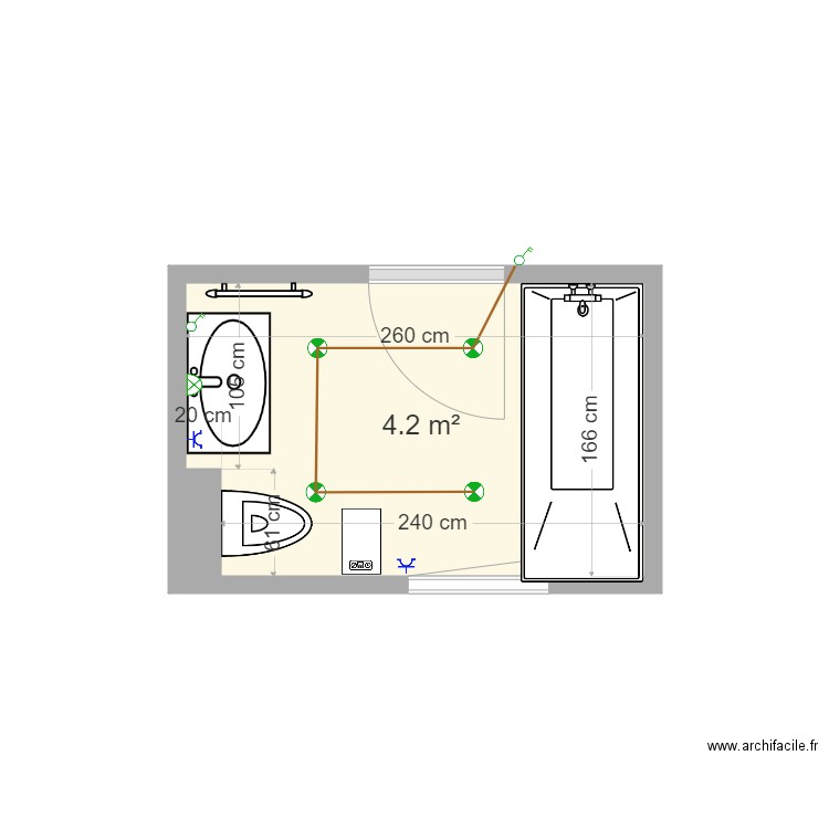 Bernard . Plan de 1 pièce et 4 m2