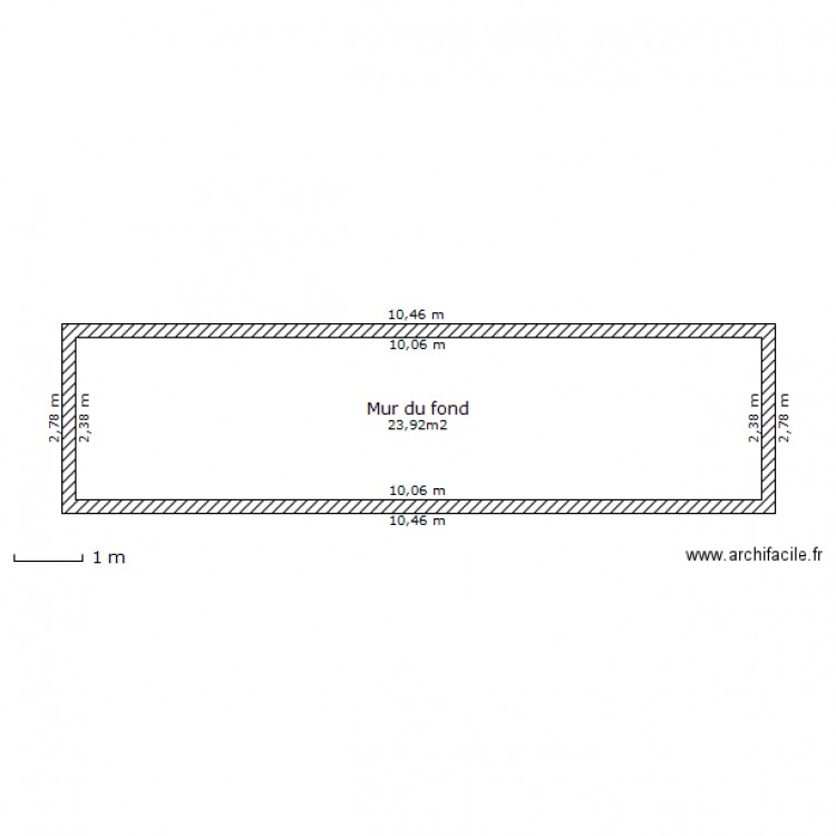 Mur du fond. Plan de 0 pièce et 0 m2