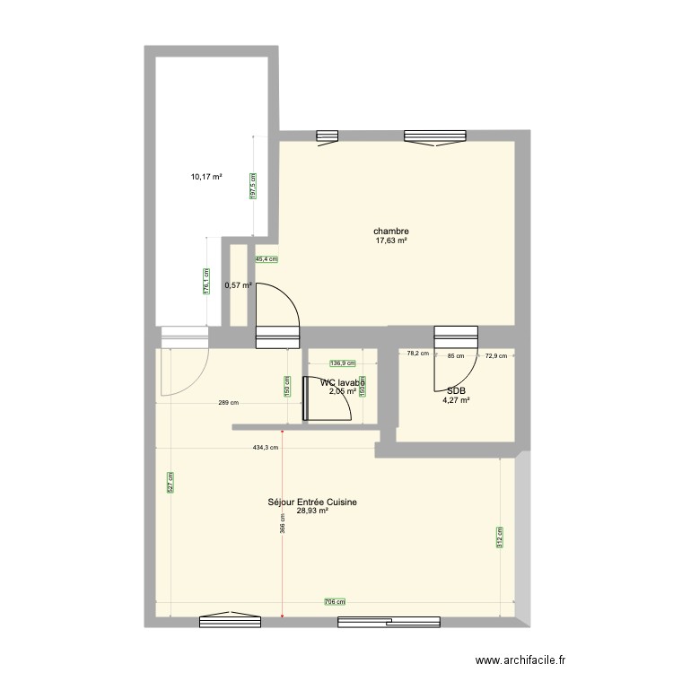 LOT A  1ER  DEUX PIECES  APRÈS PLACO 04 06 2021. Plan de 0 pièce et 0 m2