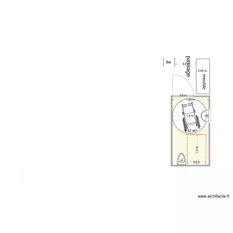 SANITAIRES 1 nouveaux. Plan de 