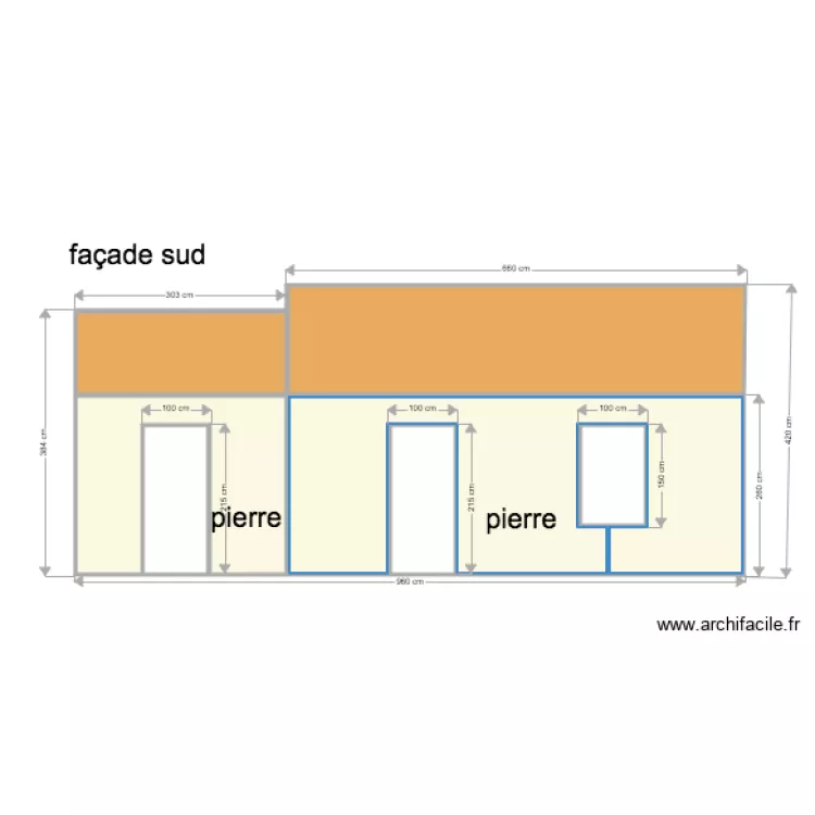 plan finale fa&ccedil;ade sud. Plan de 