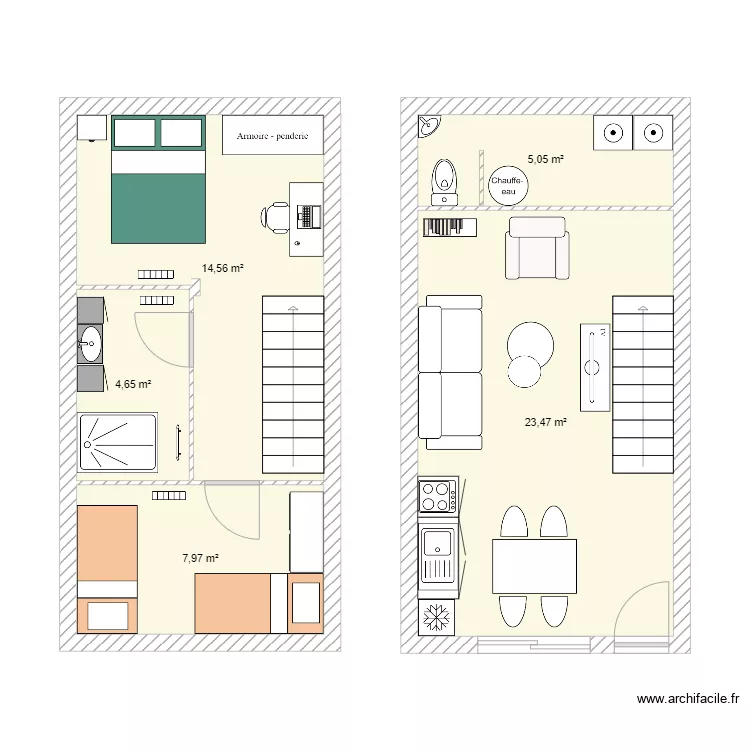 R&eacute;novation T3. Plan de 