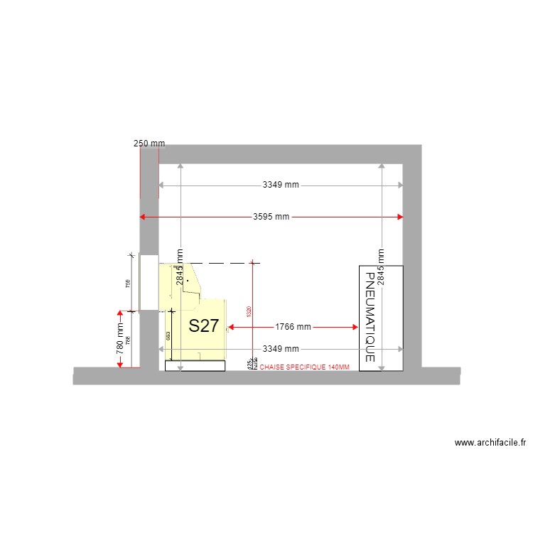COUPE EXISTANT CHARTREUX S27. Plan de 0 pièce et 0 m2