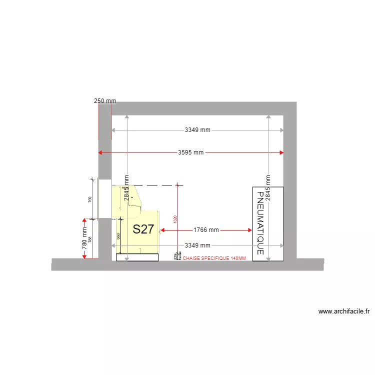 COUPE EXISTANT CHARTREUX S27. Plan de 
