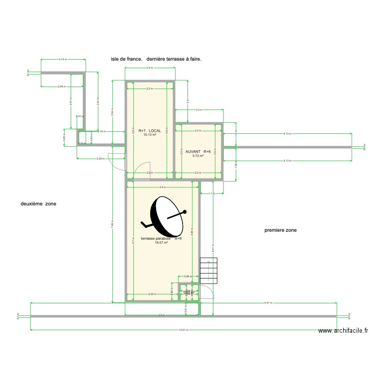 2 isle de france terrasse parabole r7 r6. Plan de 0 pièce et 0 m2