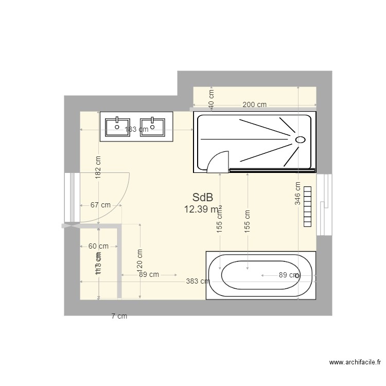 SdB M GABRIAC Nicole et Jean Noël V2. Plan de 0 pièce et 0 m2