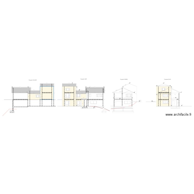 colombani élévation façade sud nord. Plan de 0 pièce et 0 m2