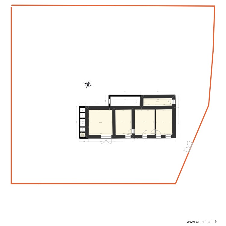 DORDIVES   existant DEMANDE TRAVAUX. Plan de 6 pièces et 85 m2