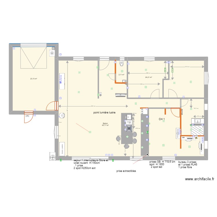 maison malaucene 7. Plan de 4 pièces et 140 m2