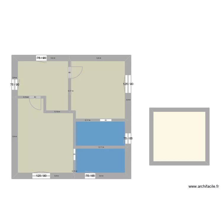 ETAGE MAISON PRINCIPALE. Plan de 6  et 66 m²